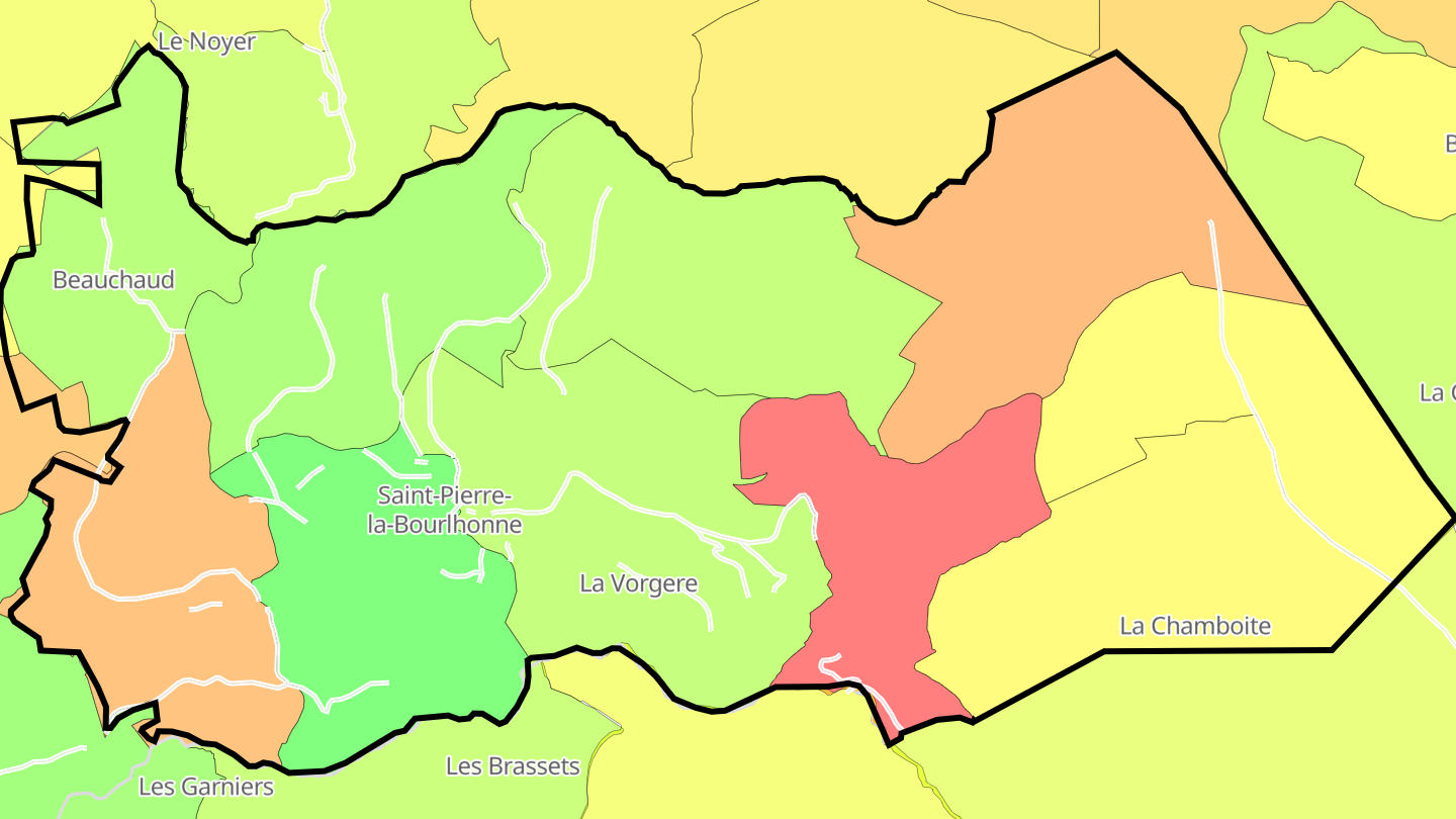 Carte des prix de l'immobilier Saint-Pierre-la-Bourlhonne