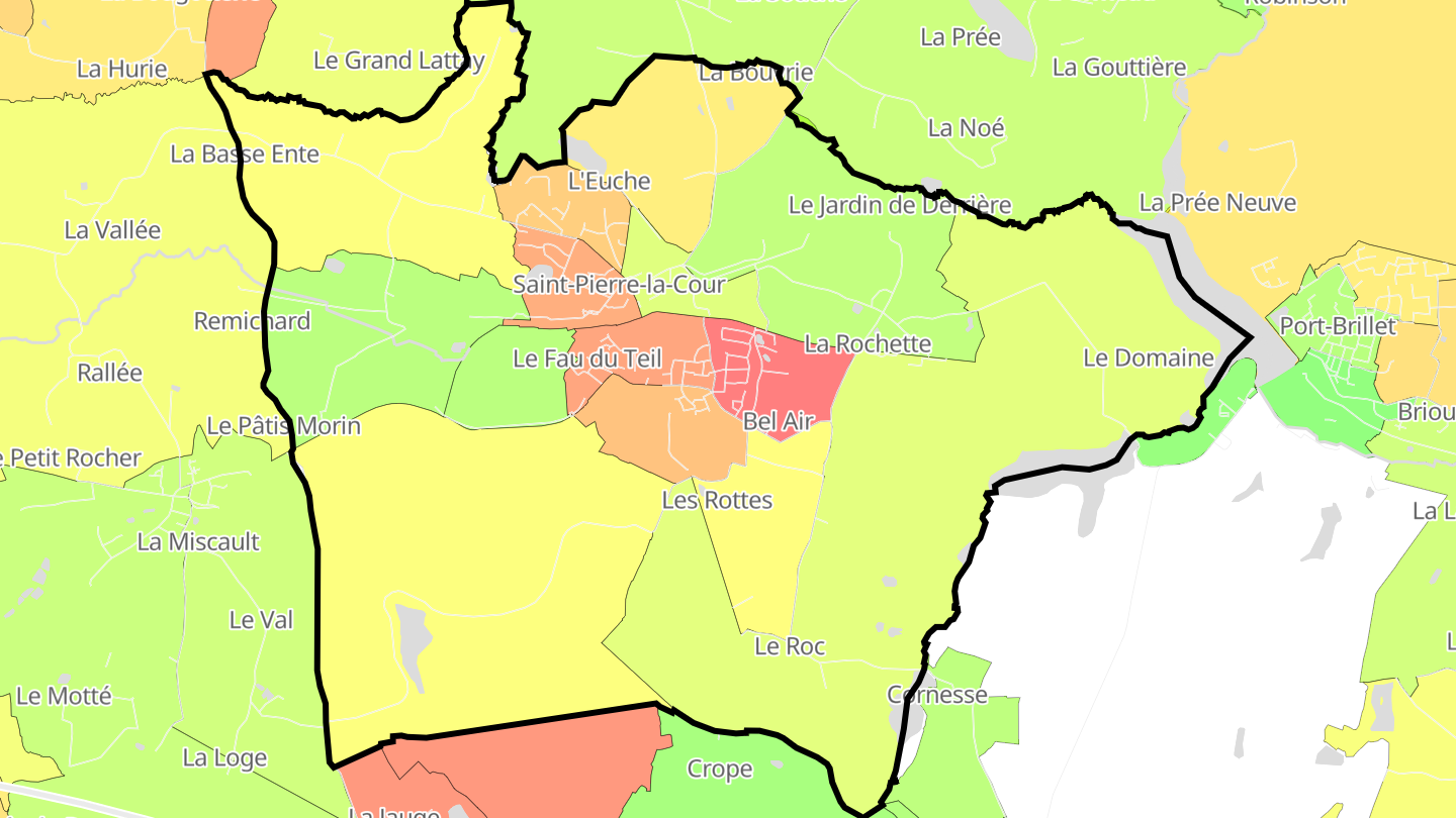 Carte des prix de l'immobilier Saint-Pierre-la-Cour
