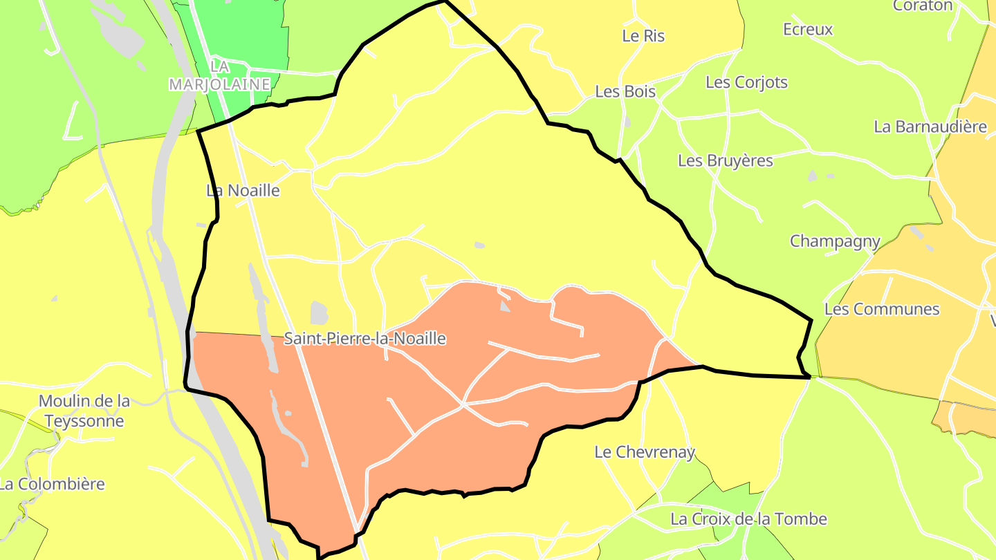 Carte des prix de l'immobilier Saint-Pierre-la-Noaille