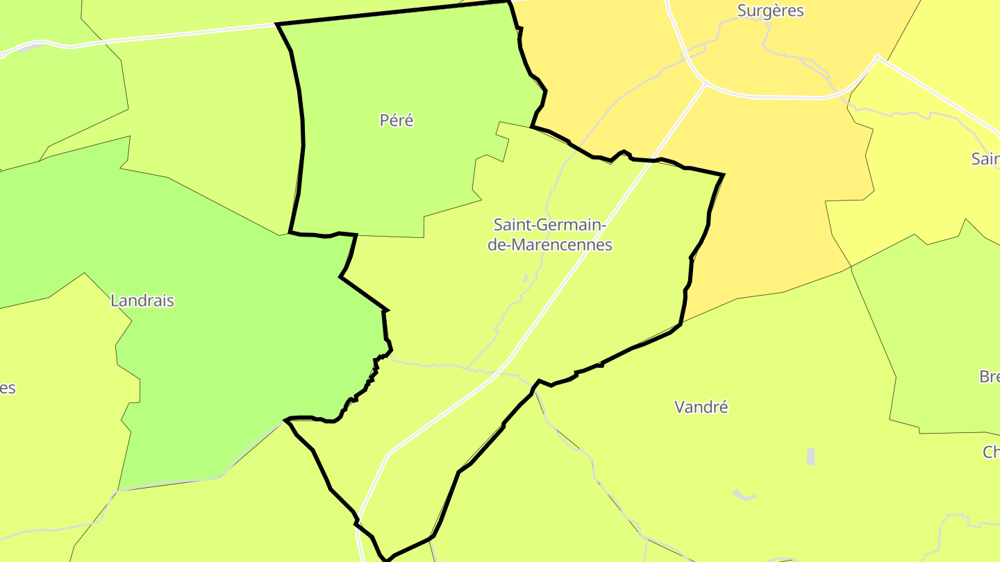 Carte des prix de l'immobilier Saint-Pierre-la-Noue