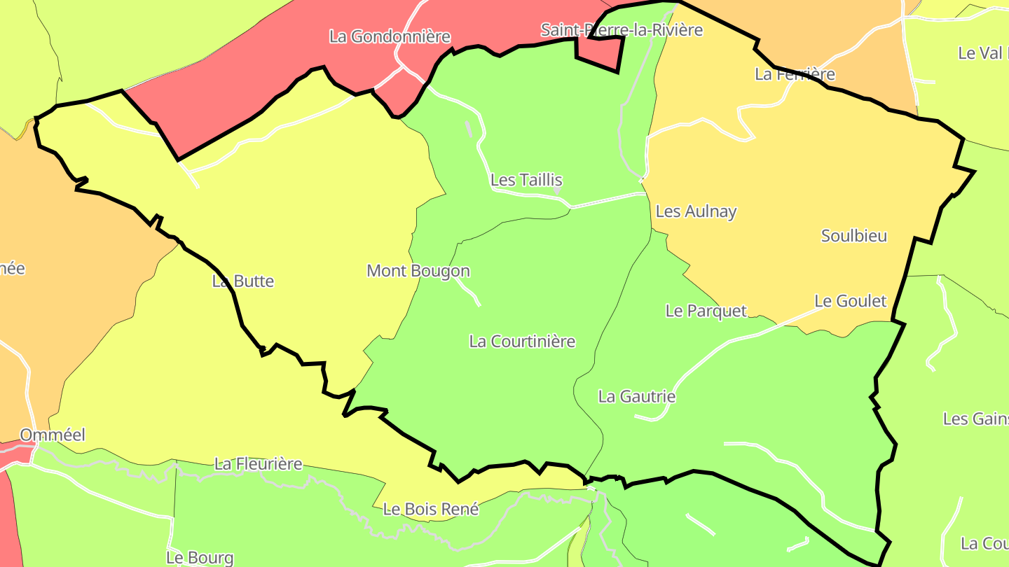 Carte des prix de l'immobilier Saint-Pierre-la-Rivière