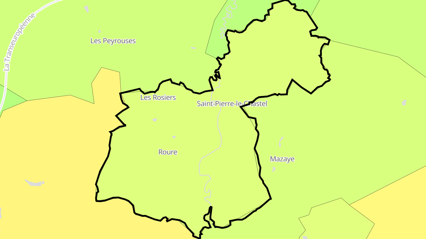 Carte des prix de l'immobilier Saint-Pierre-le-Chastel