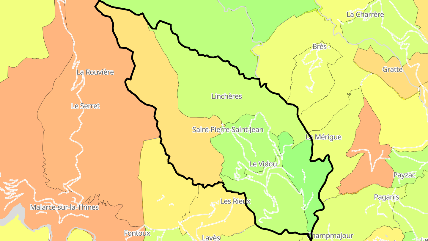 Carte des prix de l'immobilier Saint-Pierre-le-Déchausselat