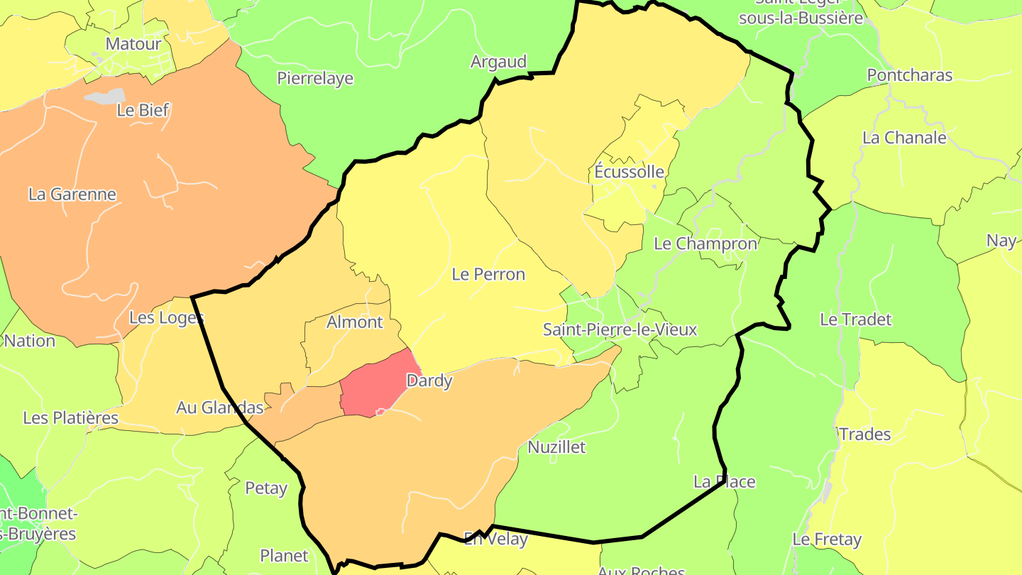 Carte des prix de l'immobilier Saint-Pierre-le-Vieux