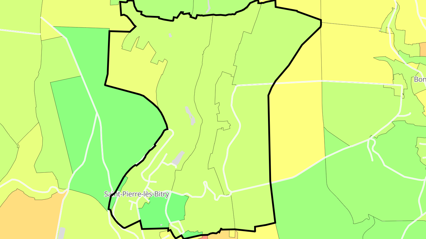 Carte des prix de l'immobilier Saint-Pierre-lès-Bitry