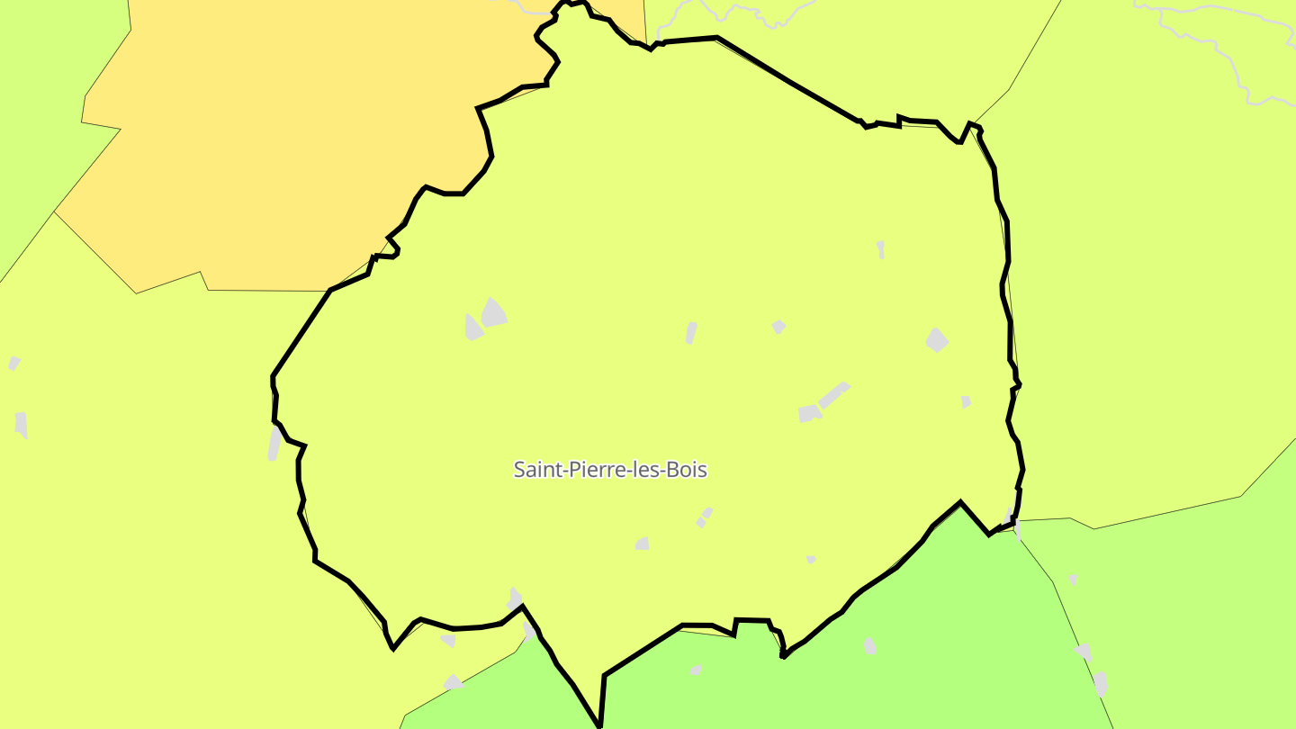 Carte des prix de l'immobilier Saint-Pierre-les-Bois