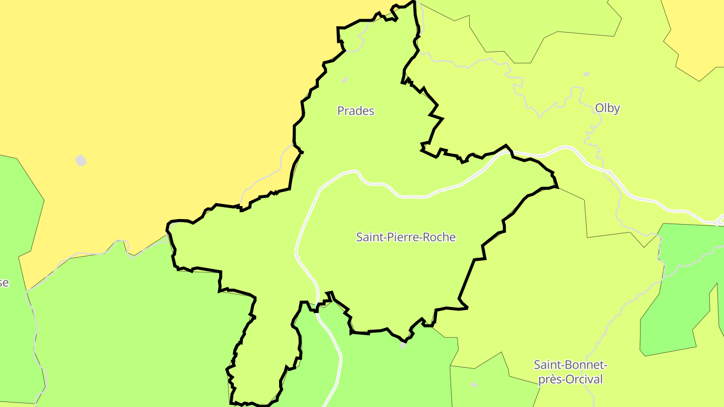 Carte des prix de l'immobilier Saint-Pierre-Roche