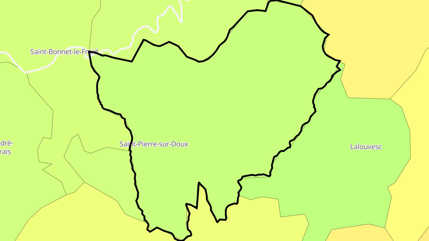Carte des prix de l'immobilier Saint-Pierre-sur-Doux