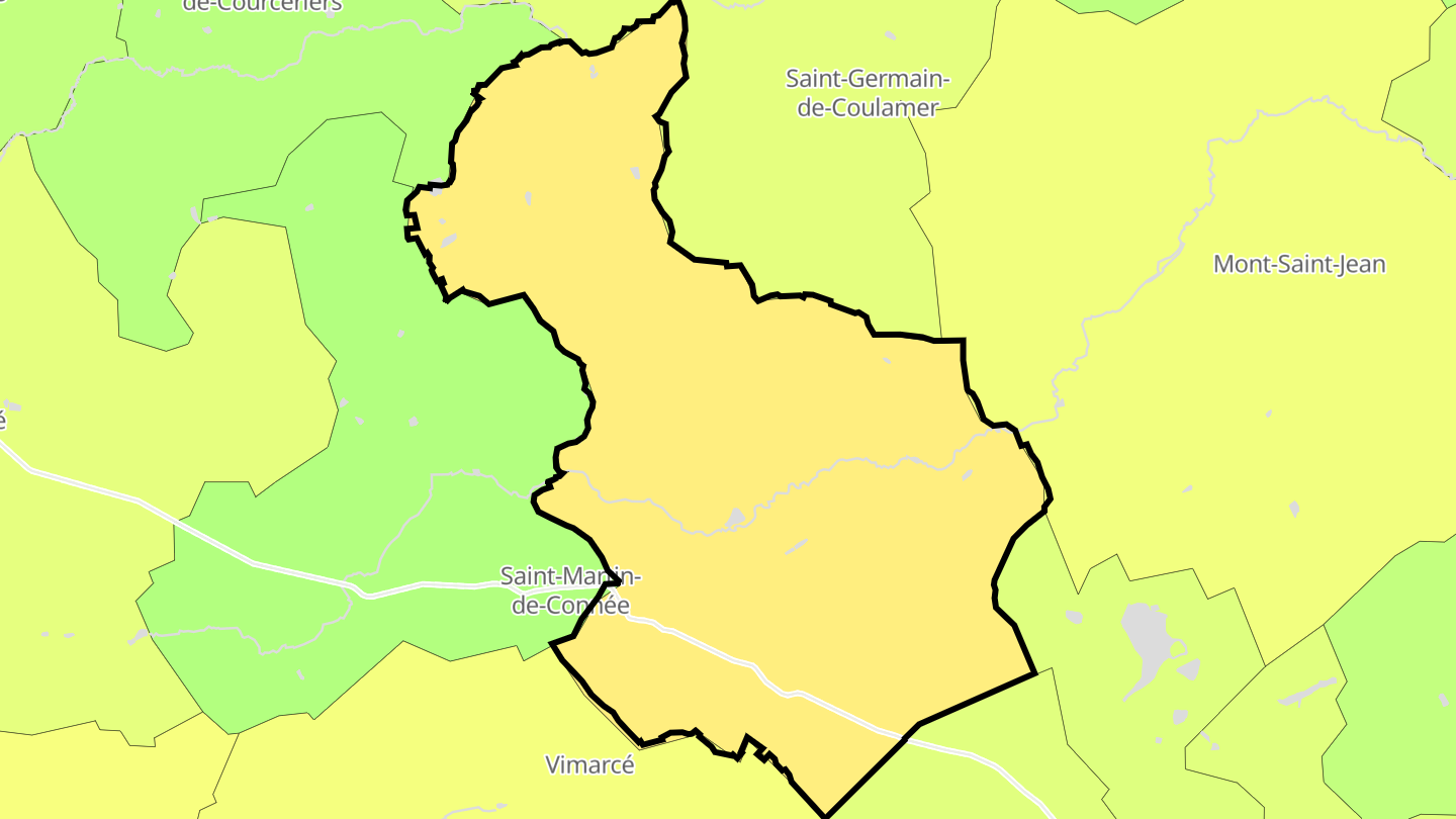 Carte des prix de l'immobilier Saint-Pierre-sur-Orthe