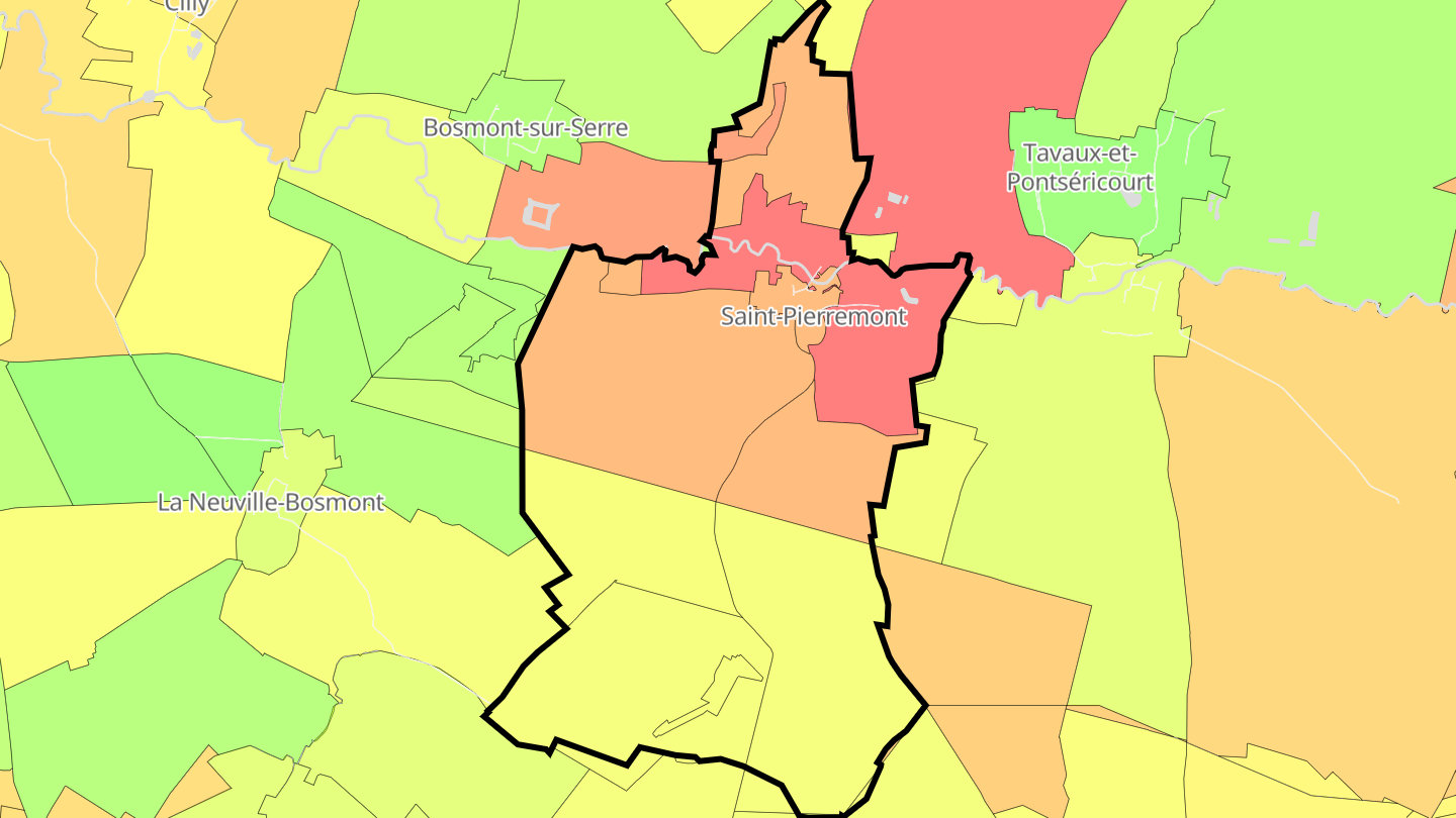 Carte des prix de l'immobilier Saint-Pierremont