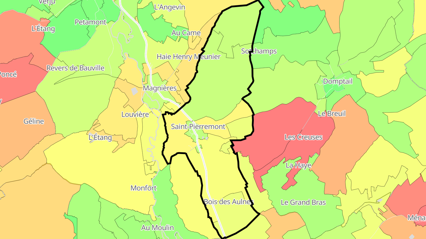 Carte des prix de l'immobilier Saint-Pierremont