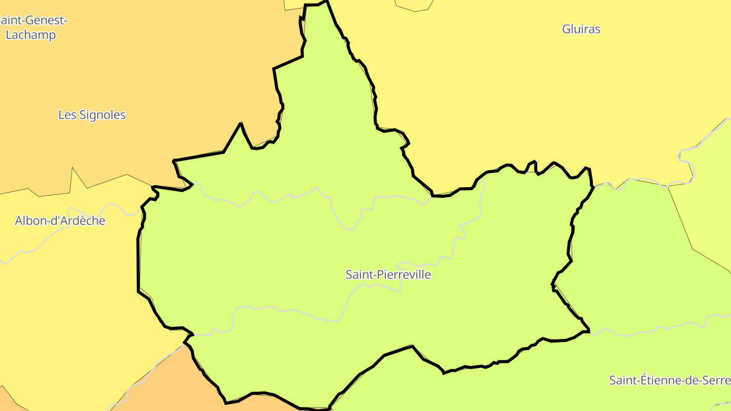 Carte des prix de l'immobilier Saint-Pierreville