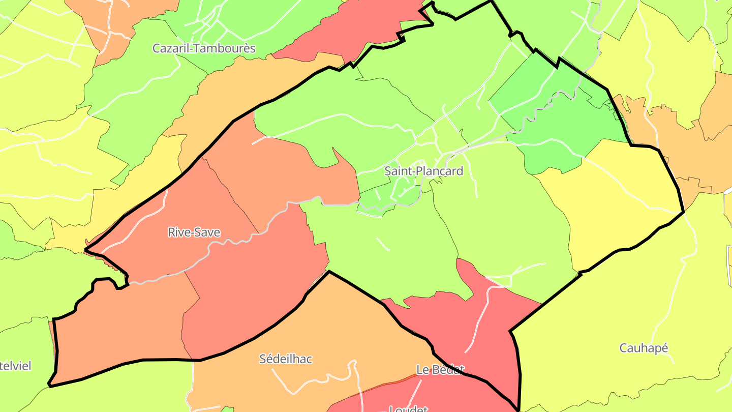Carte des prix de l'immobilier Saint-Plancard
