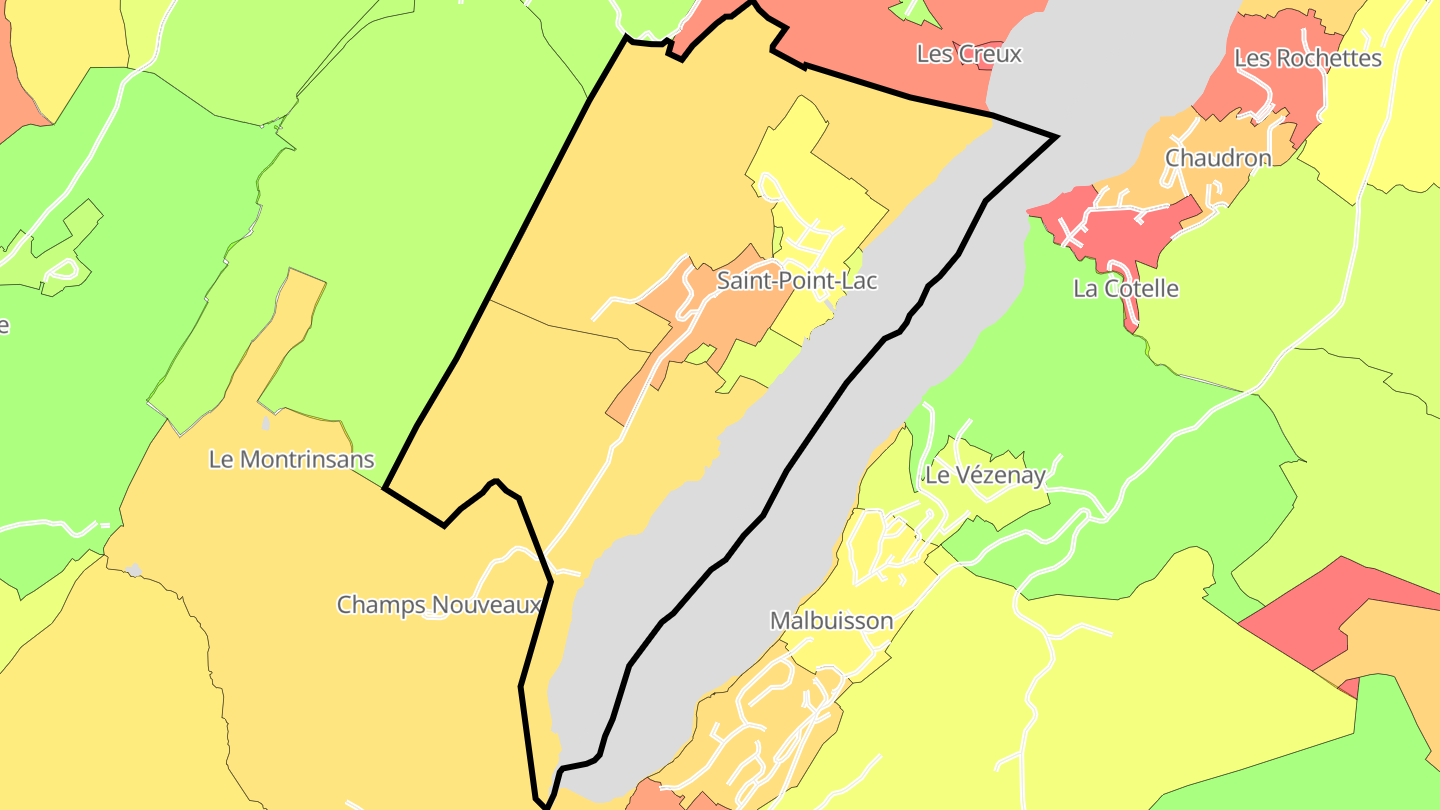 Carte des prix de l'immobilier Saint-Point-Lac
