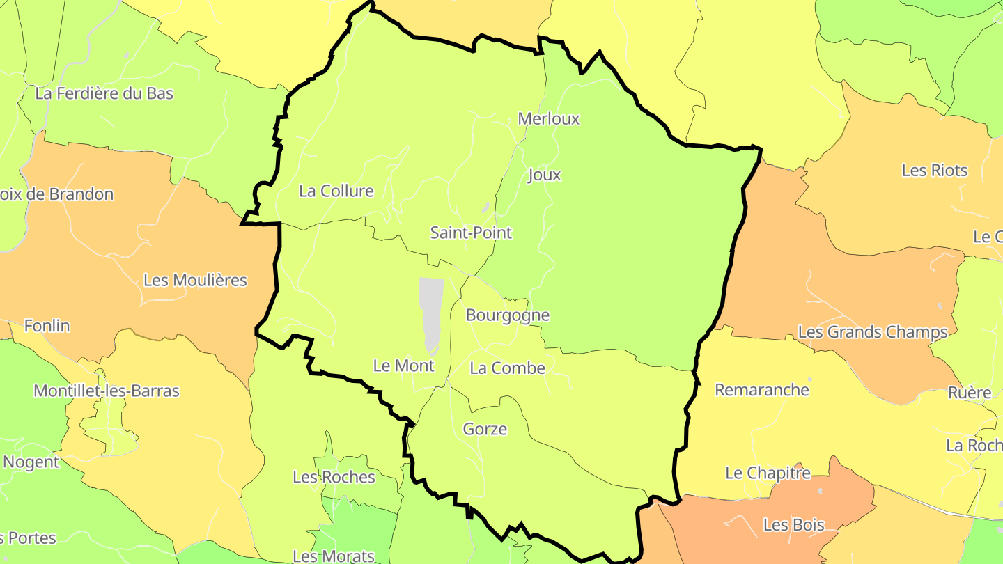 Carte des prix de l'immobilier Saint-Point