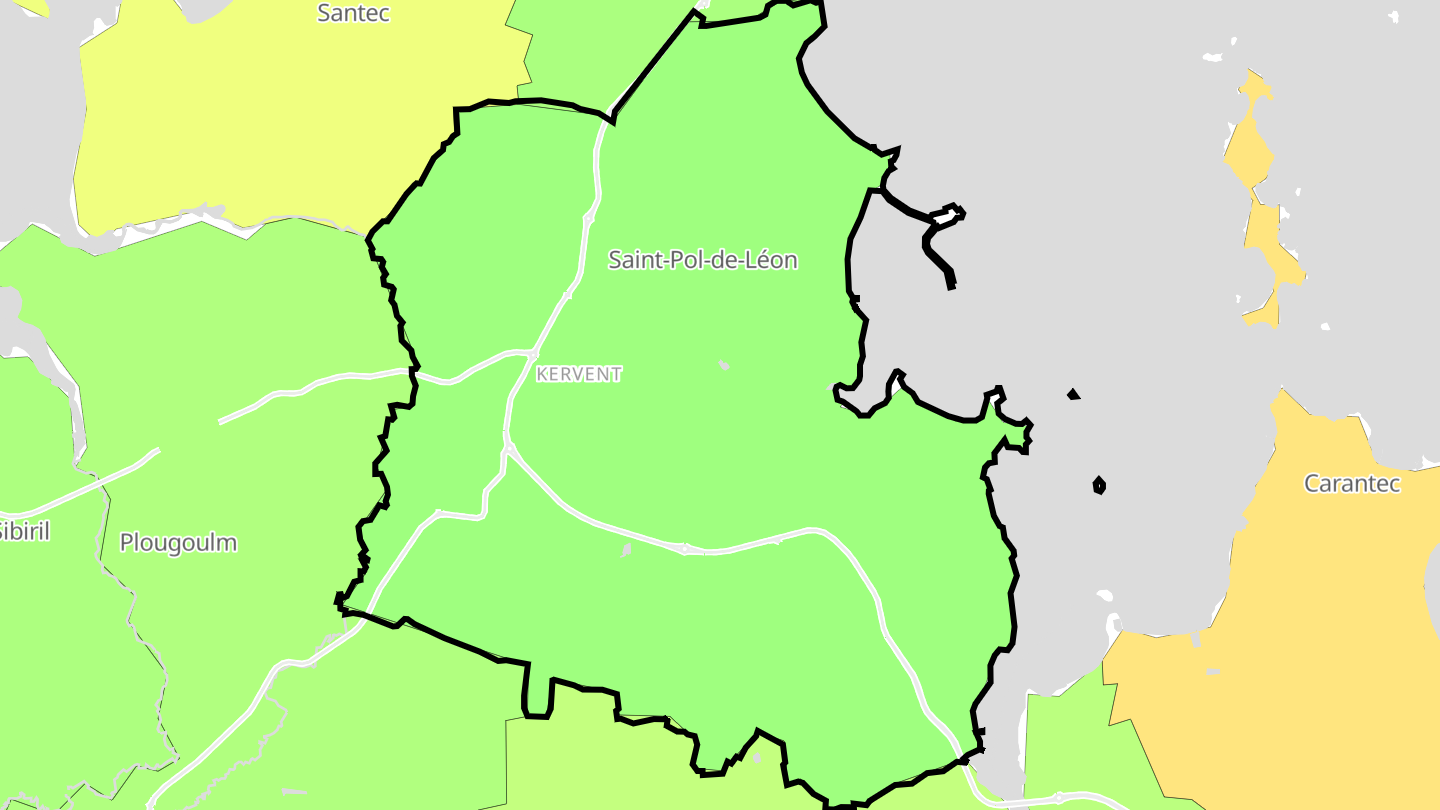 Carte des prix de l'immobilier Saint-Pol-de-Léon