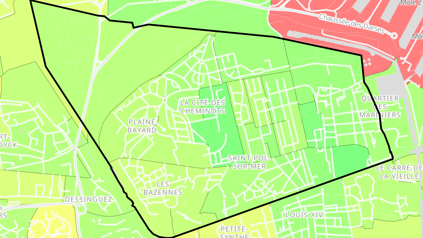 Carte des prix de l'immobilier Saint-Pol-sur-Mer