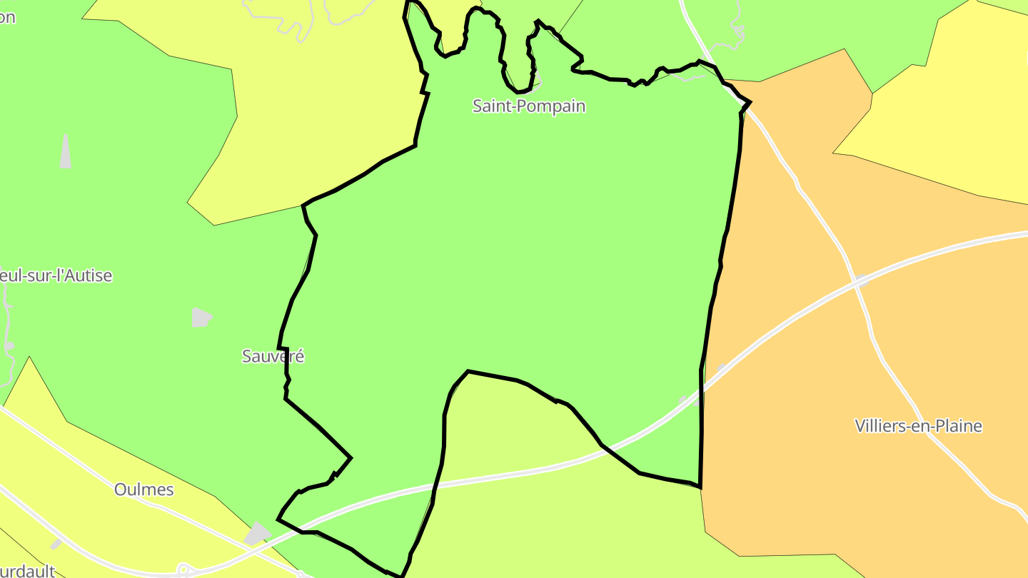 Carte des prix de l'immobilier Saint-Pompain