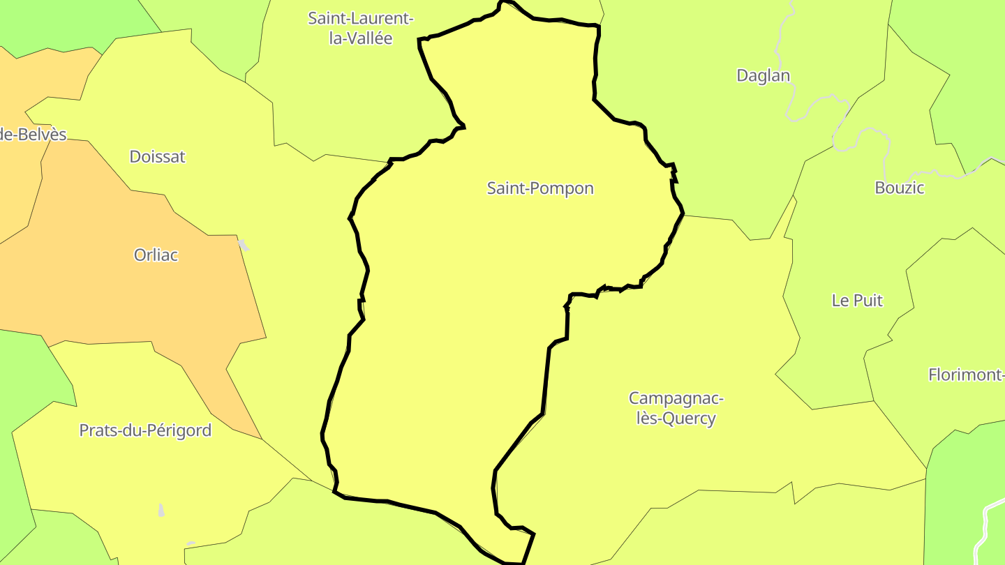Carte des prix de l'immobilier Saint-Pompon
