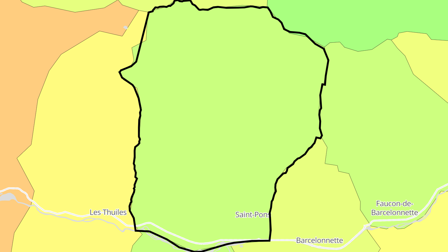 Carte des prix de l'immobilier Saint-Pons