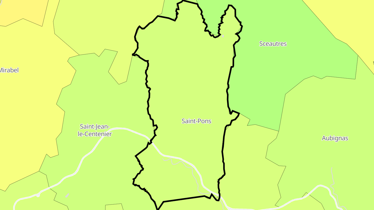 Carte des prix de l'immobilier Saint-Pons