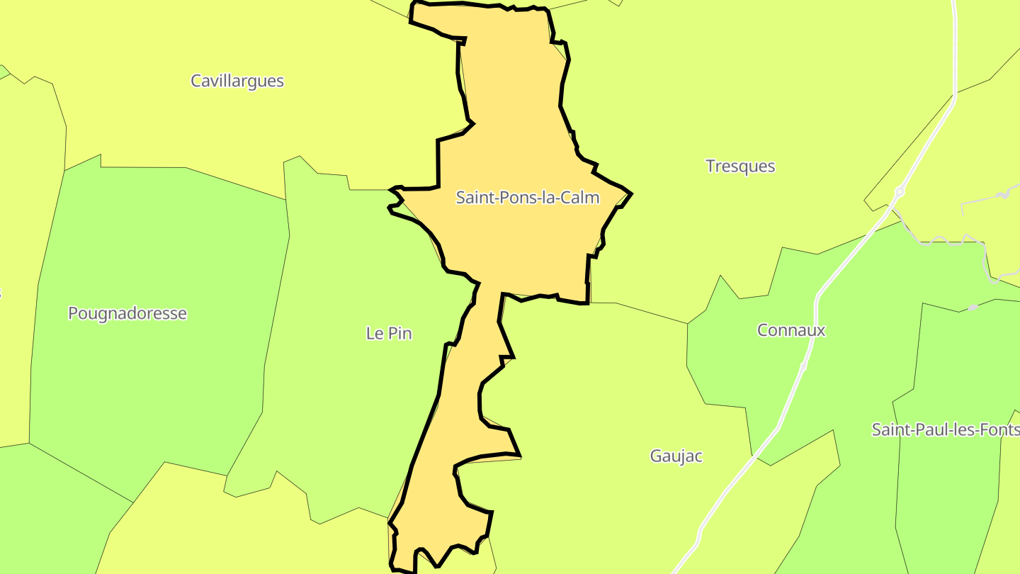 Carte des prix de l'immobilier Saint-Pons-la-Calm