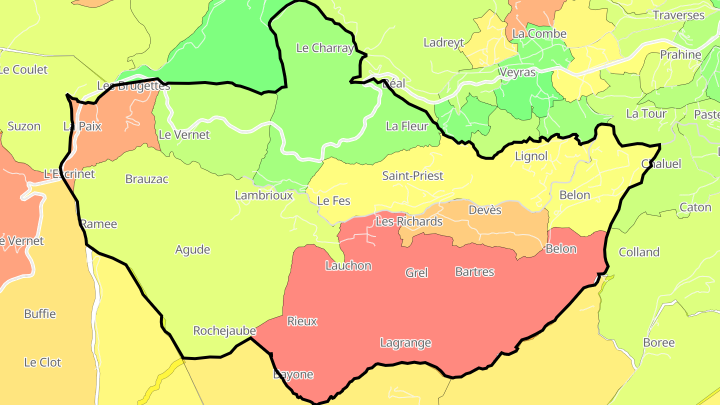 Carte des prix de l'immobilier Saint-Priest