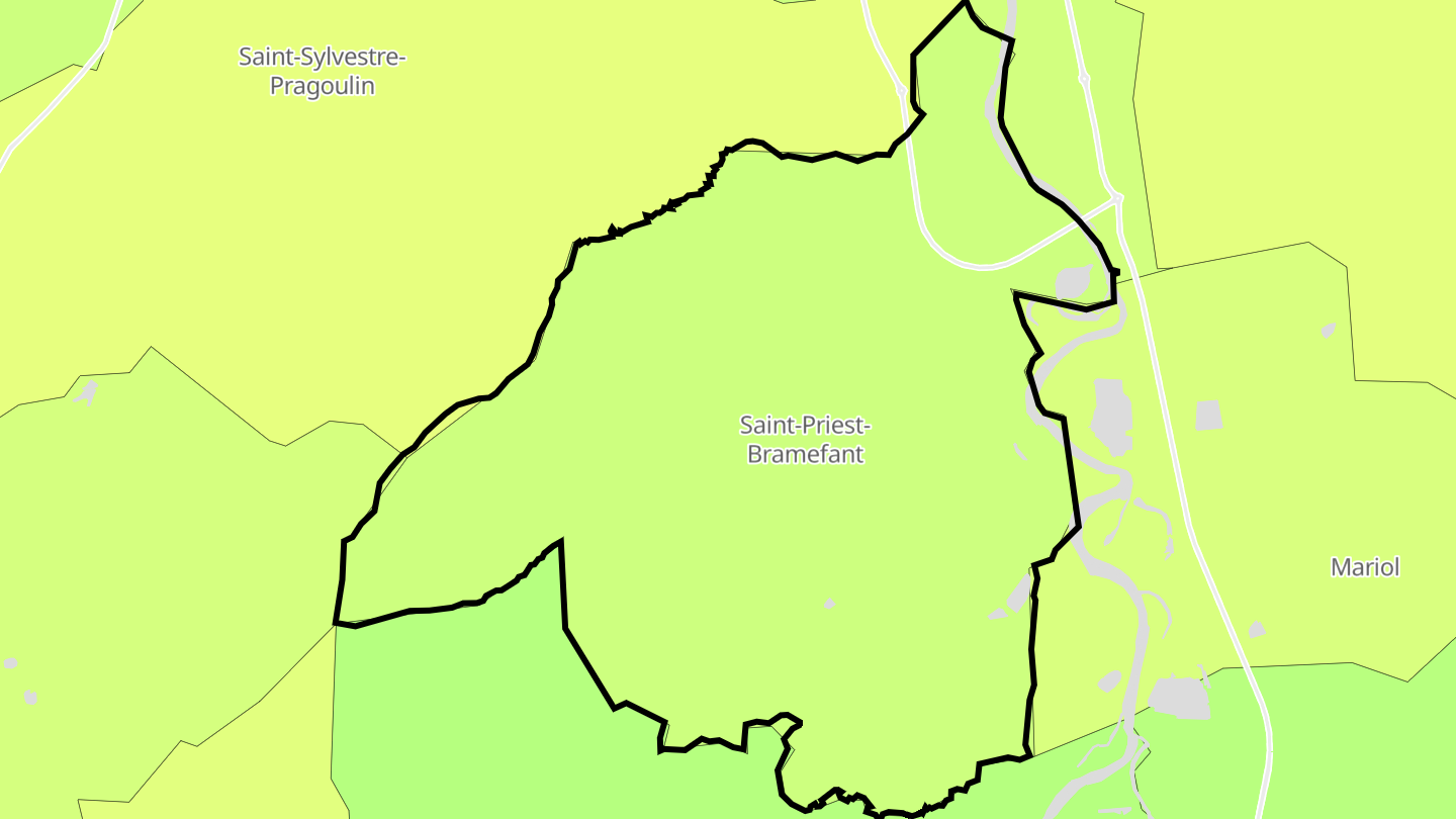 Carte des prix de l'immobilier Saint-Priest-Bramefant