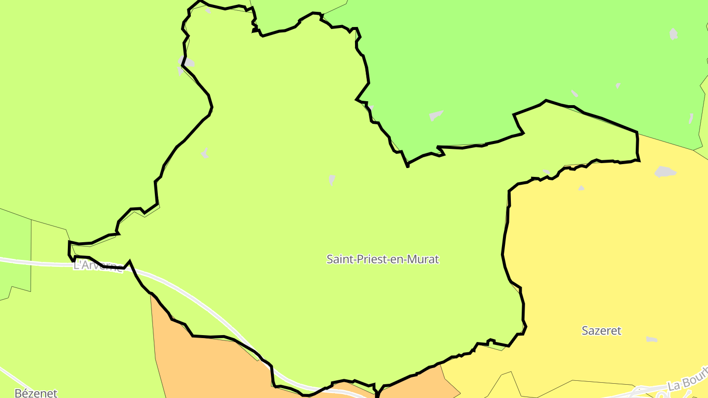 Carte des prix de l'immobilier Saint-Priest-en-Murat