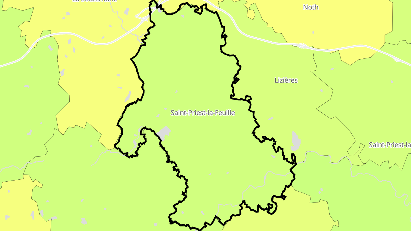 Carte des prix de l'immobilier Saint-Priest-la-Feuille