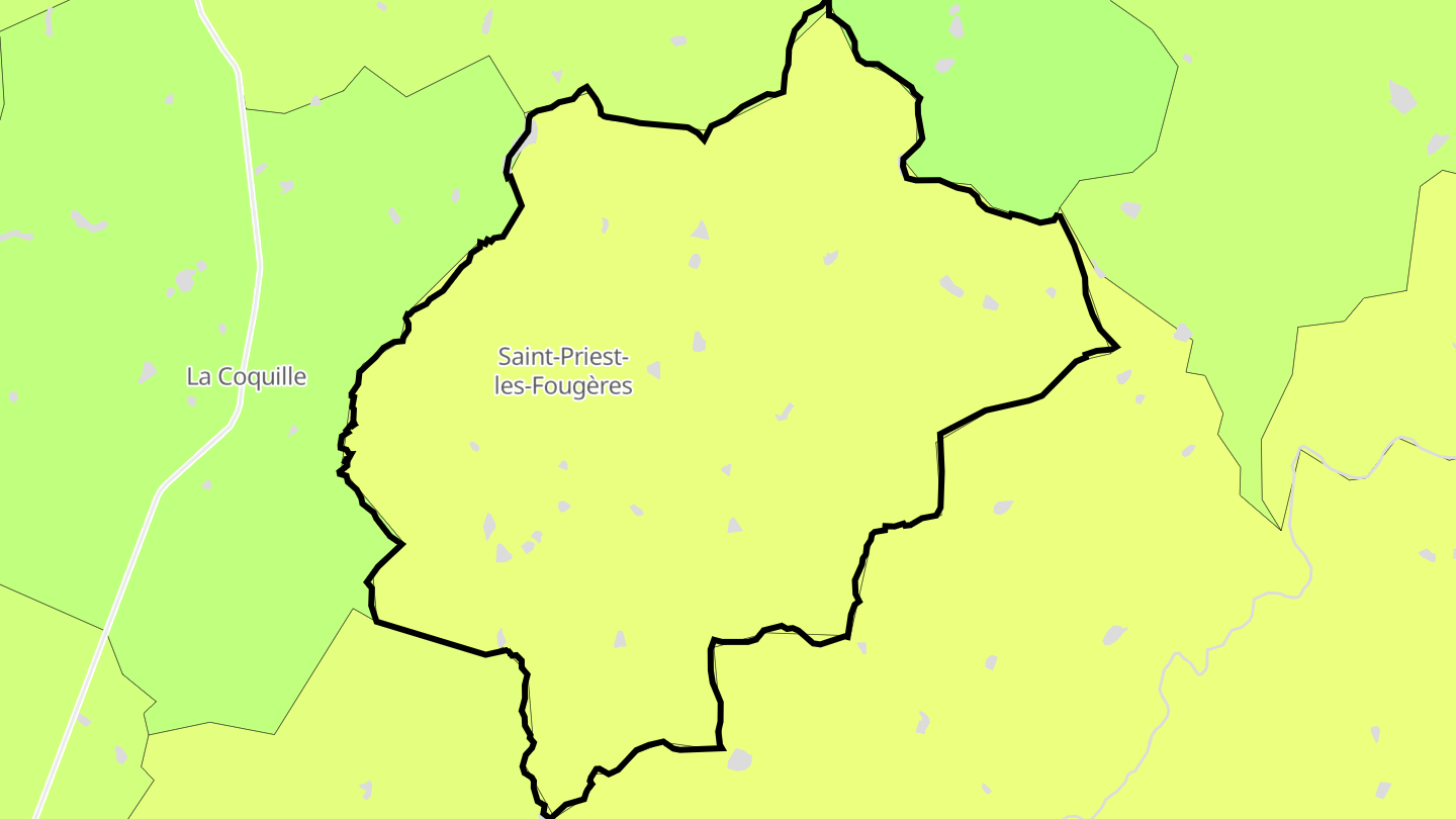 Carte des prix de l'immobilier Saint-Priest-les-Fougères