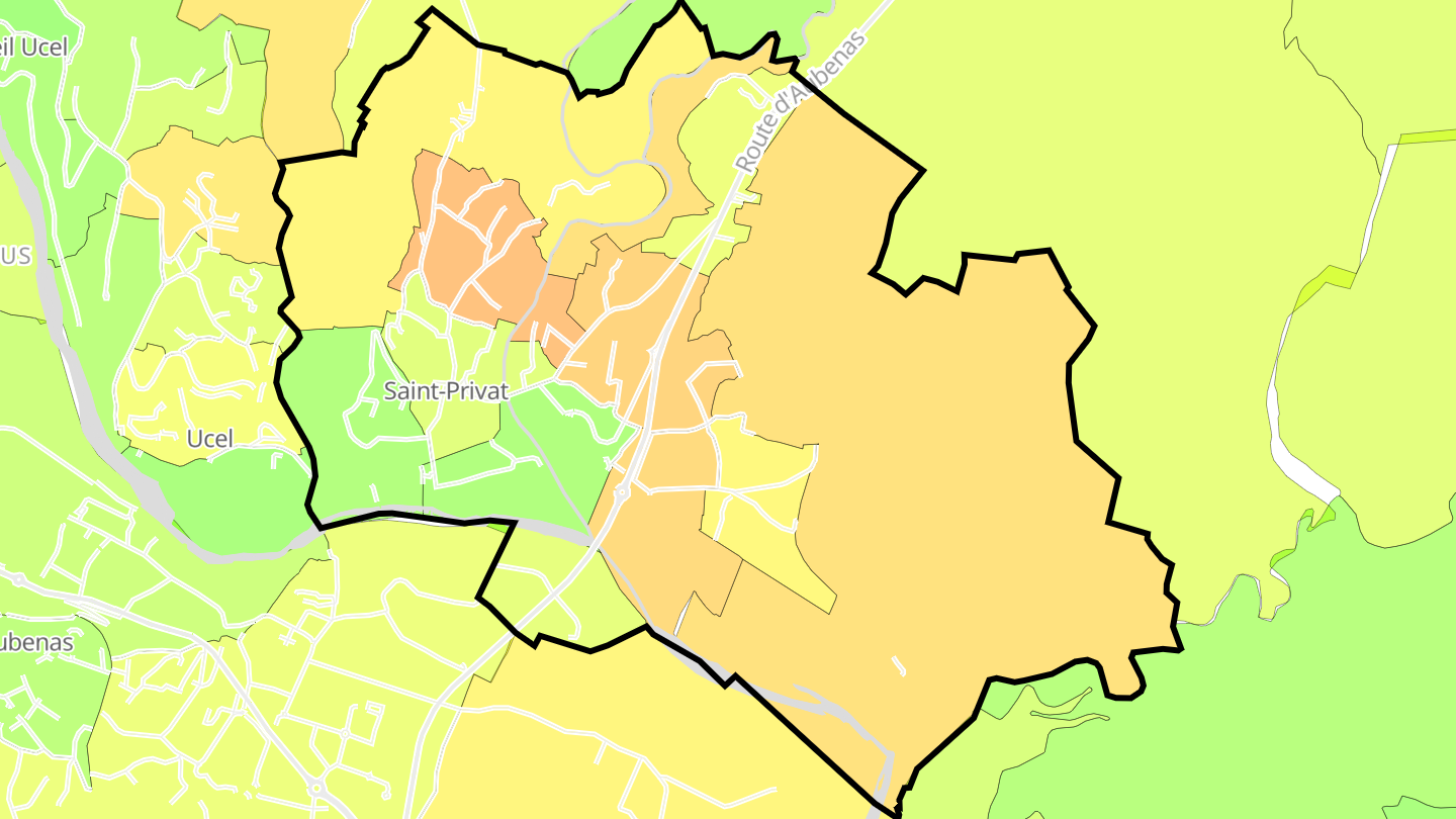 Carte des prix de l'immobilier Saint-Privat