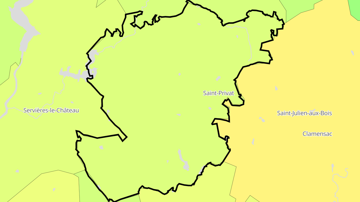 Carte des prix de l'immobilier Saint-Privat