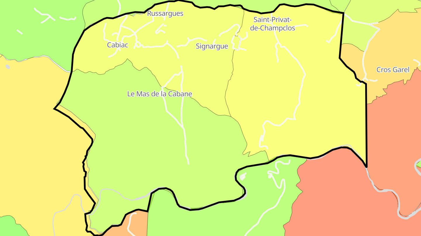 Carte des prix de l'immobilier Saint-Privat-de-Champclos