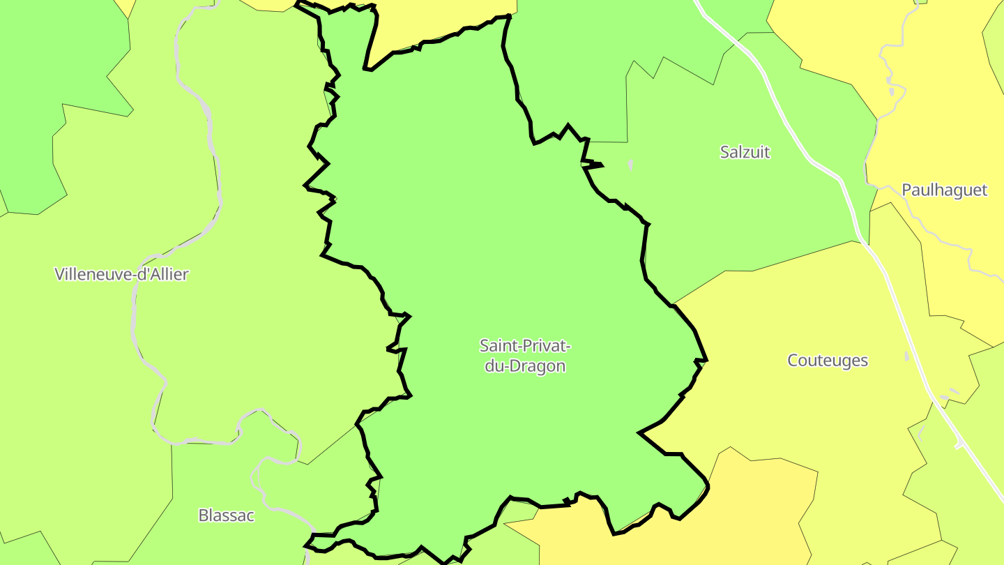Carte des prix de l'immobilier Saint-Privat-du-Dragon