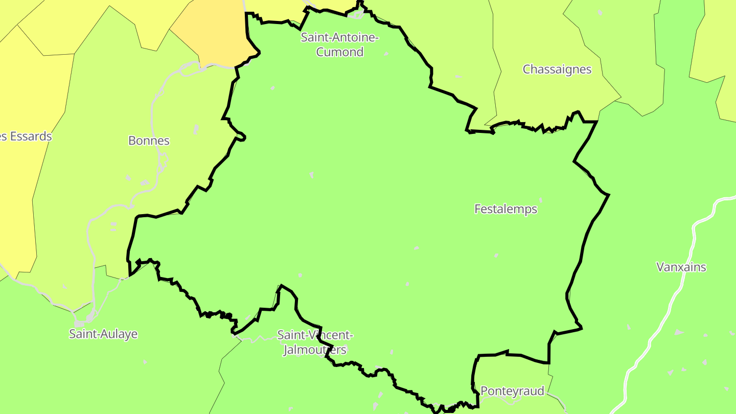 Carte des prix de l'immobilier Saint-Privat-en-Périgord