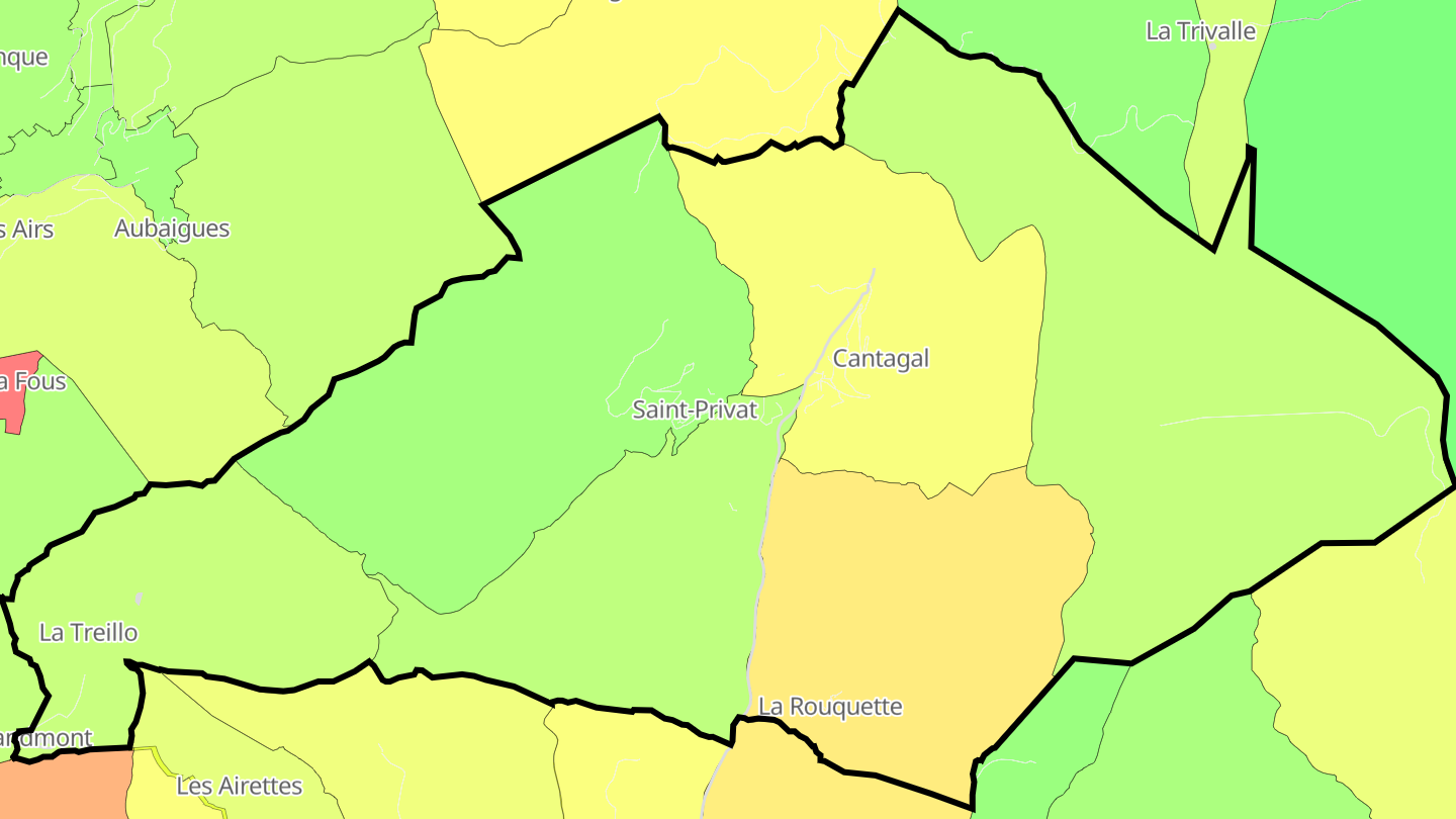Carte des prix de l'immobilier Saint-Privat