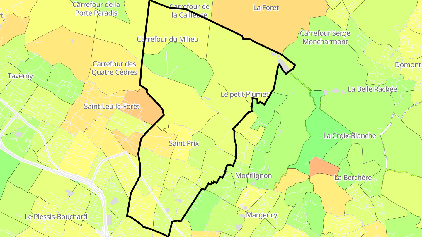 Carte des prix de l'immobilier Saint-Prix