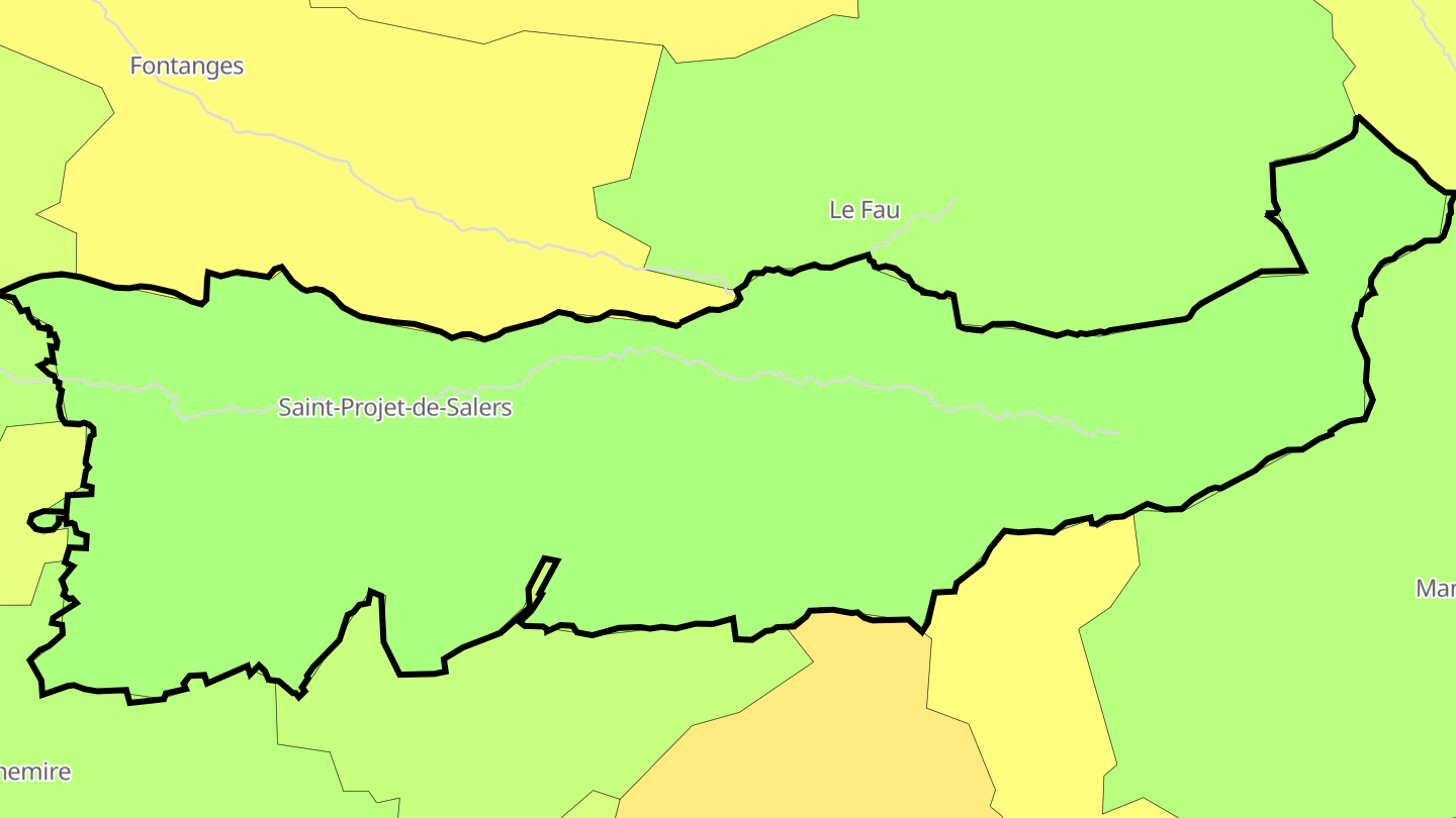 Carte des prix de l'immobilier Saint-Projet-de-Salers