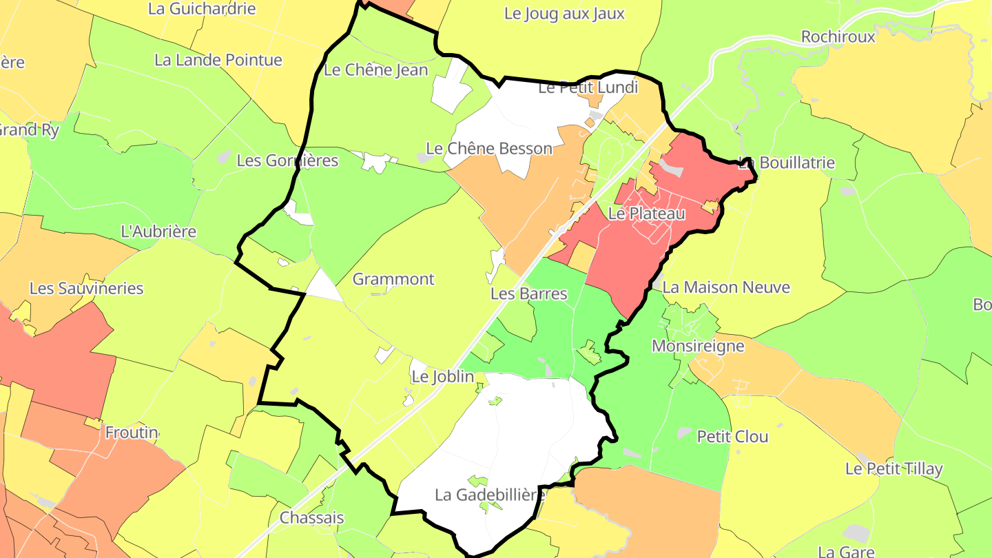 Carte des prix de l'immobilier Saint-Prouant