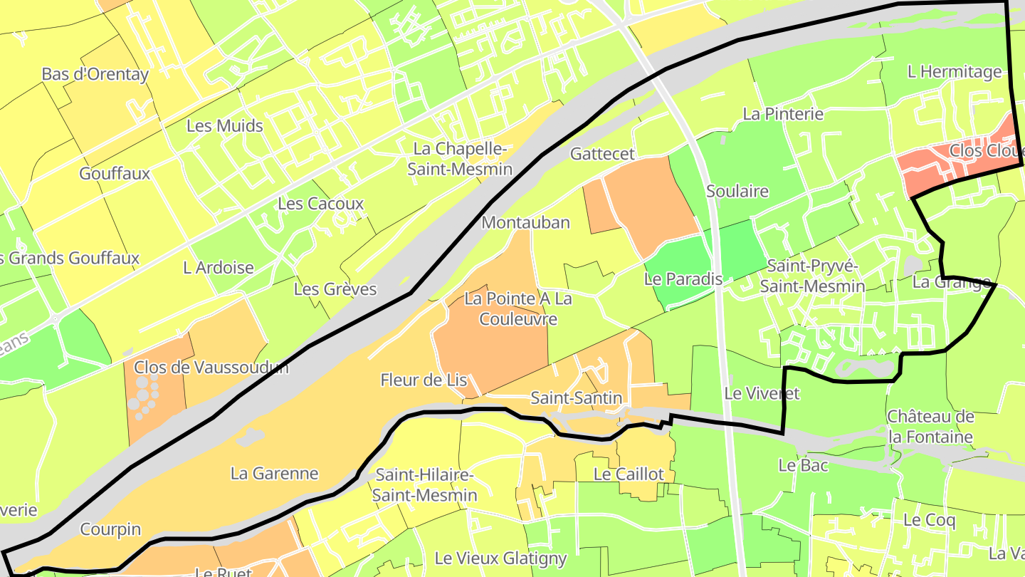 Carte des prix de l'immobilier Saint-Pryvé-Saint-Mesmin