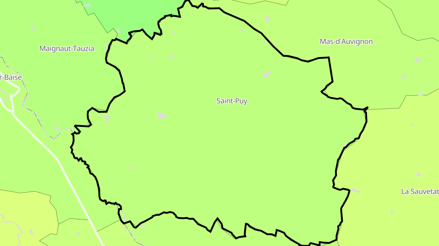 Carte des prix de l'immobilier Saint-Puy
