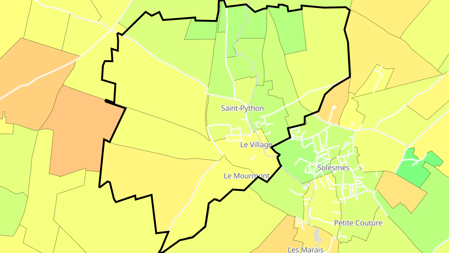 Carte des prix de l'immobilier Saint-Python