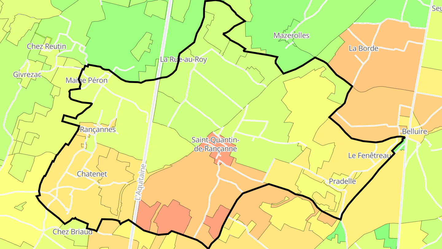 Carte des prix de l'immobilier Saint-Quantin-de-Rançanne