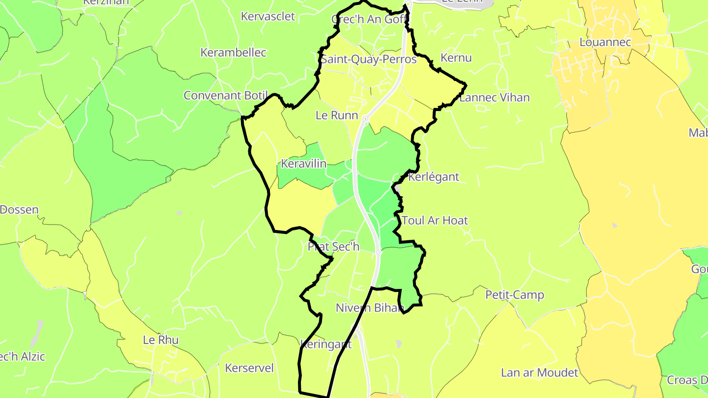 Carte des prix de l'immobilier Saint-Quay-Perros