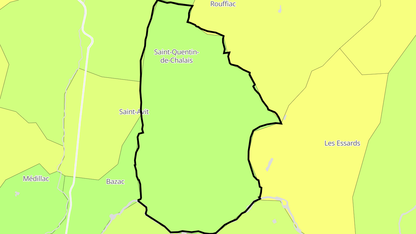 Carte des prix de l'immobilier Saint-Quentin-de-Chalais