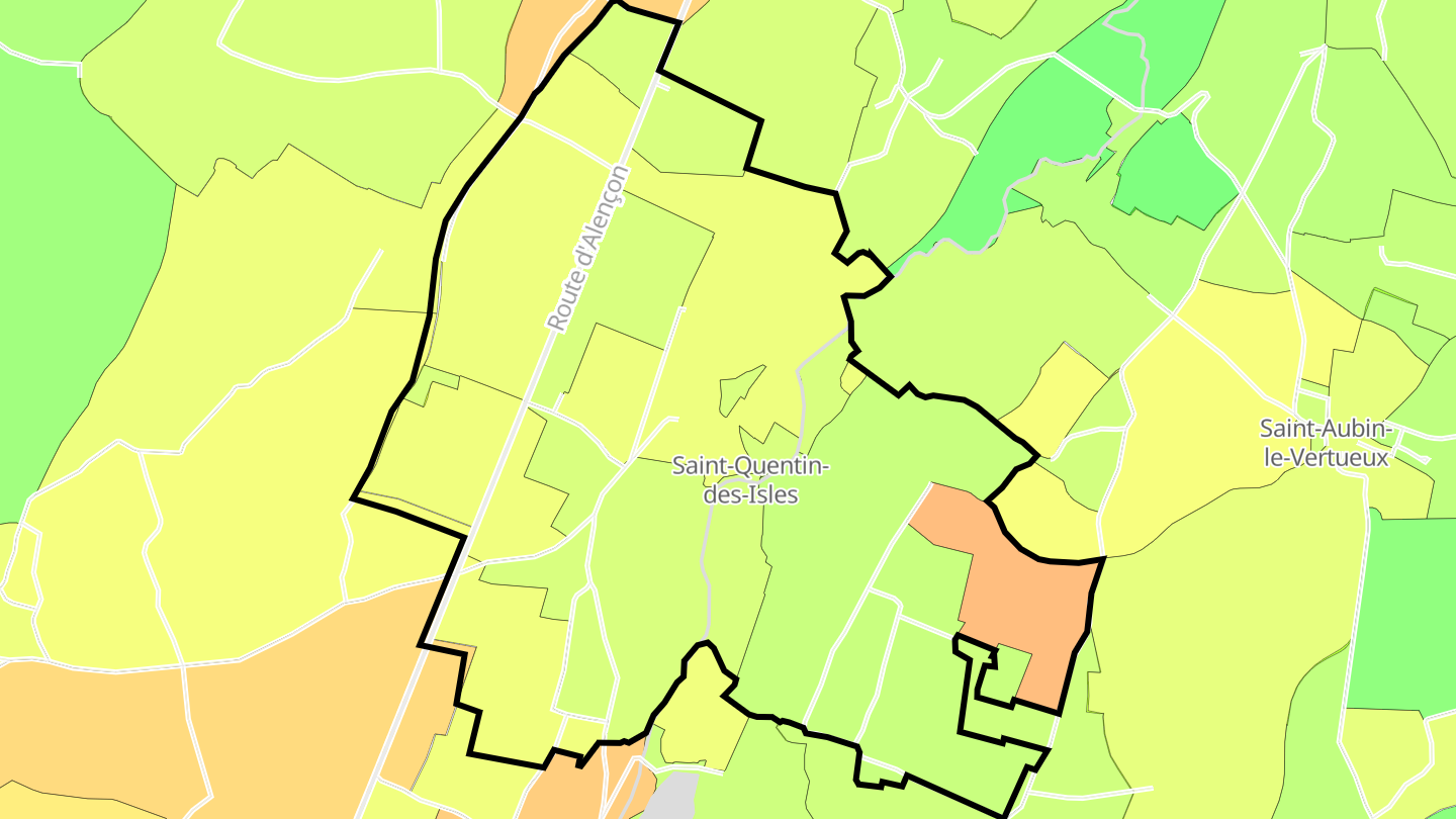 Carte des prix de l'immobilier Saint-Quentin-des-Isles
