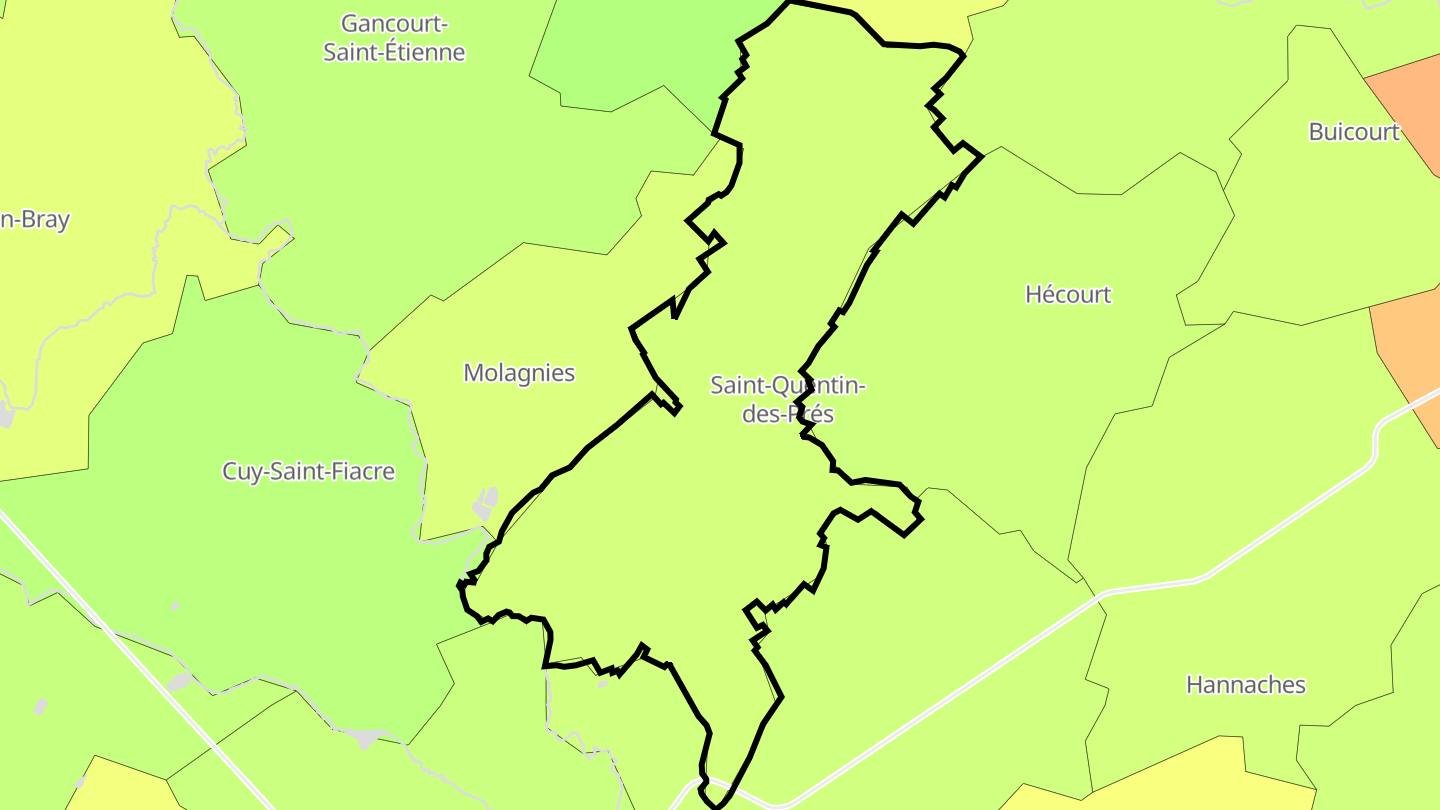 Carte des prix de l'immobilier Saint-Quentin-des-Prés