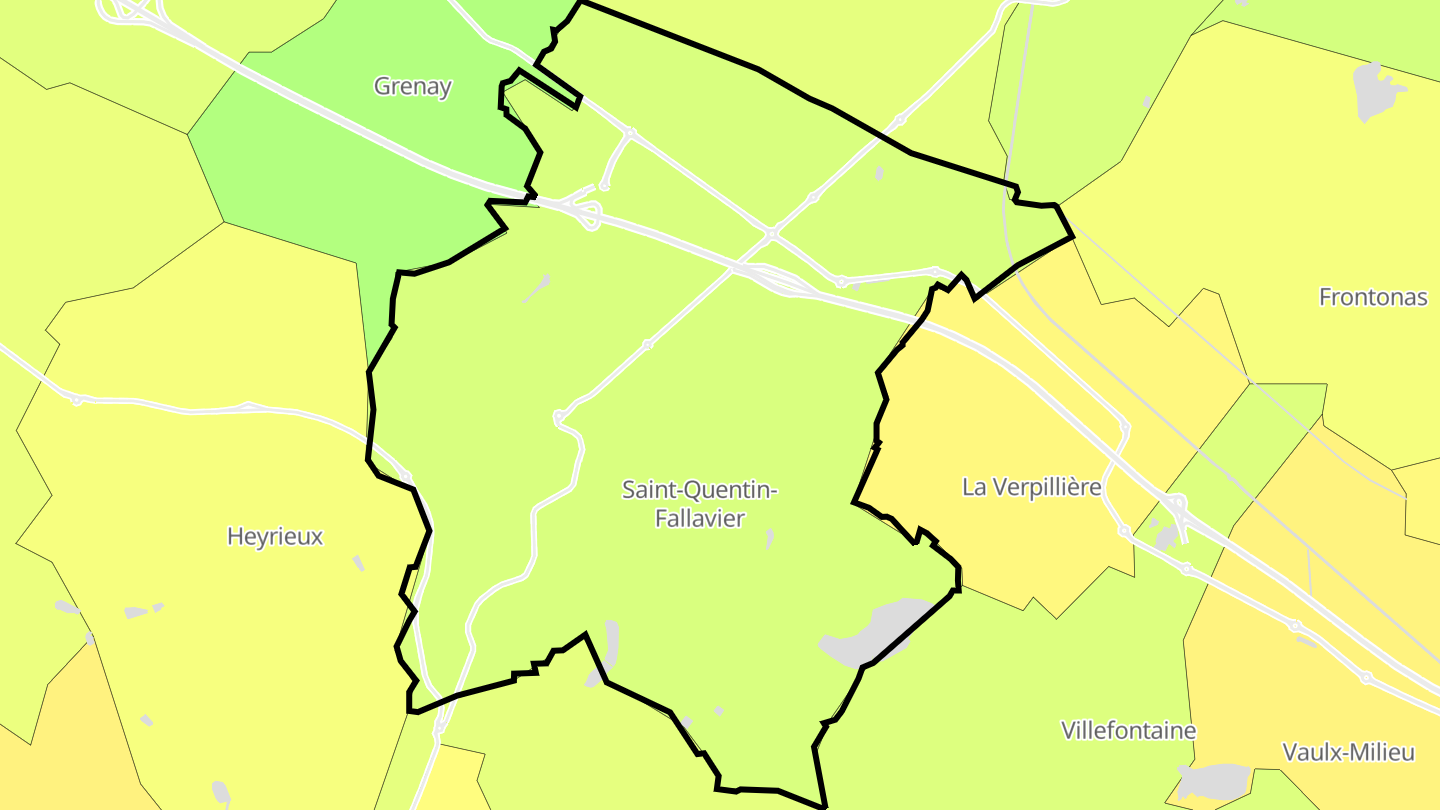 Carte des prix de l'immobilier Saint-Quentin-Fallavier