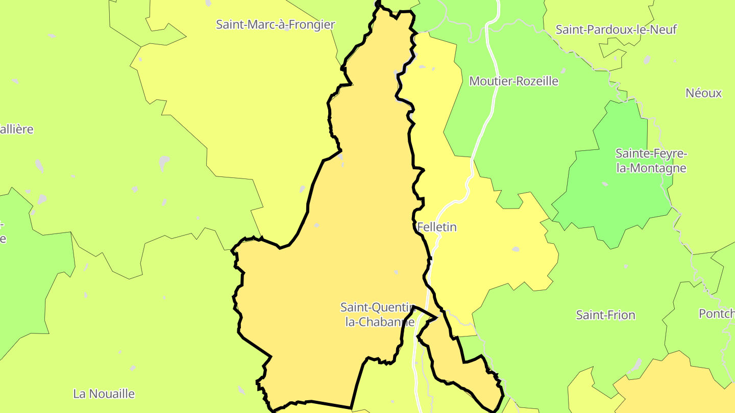 Carte des prix de l'immobilier Saint-Quentin-la-Chabanne